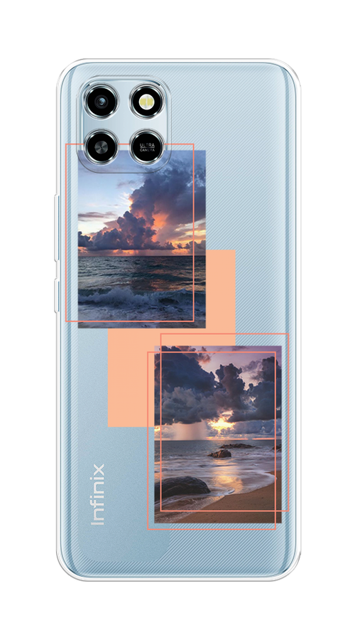 

Чехол на Infinix Smart 6 HD "Sky collage", Розовый;прозрачный;синий, 3101650-1