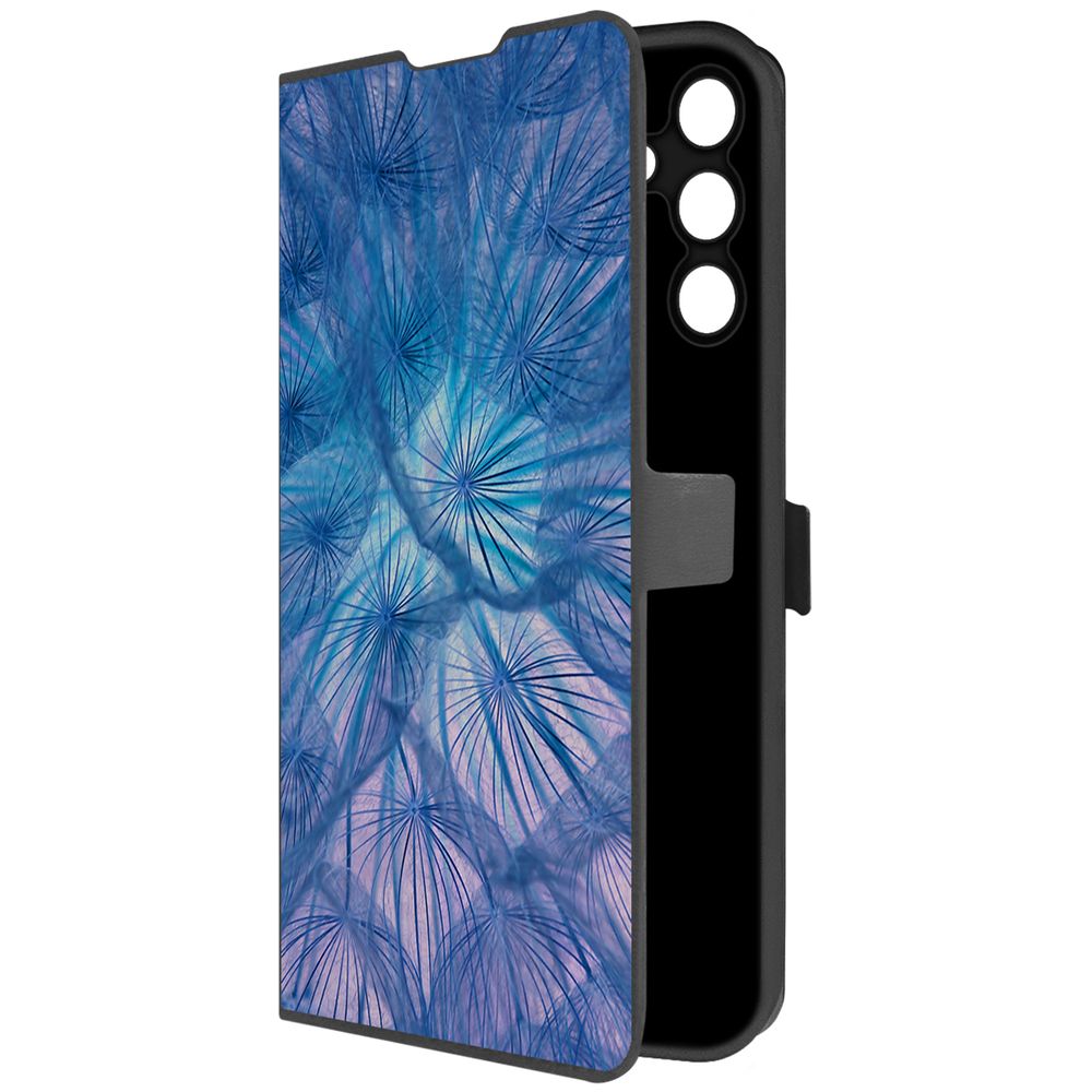 Чехол-книжка Krutoff Eco Book для Samsung Galaxy A15 4G (A155) Синий одуванчик (черный)
