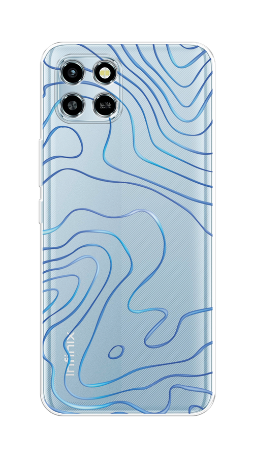 

Чехол на Infinix Smart 6 HD "Blue lines", Прозрачный;синий, 3101650-1
