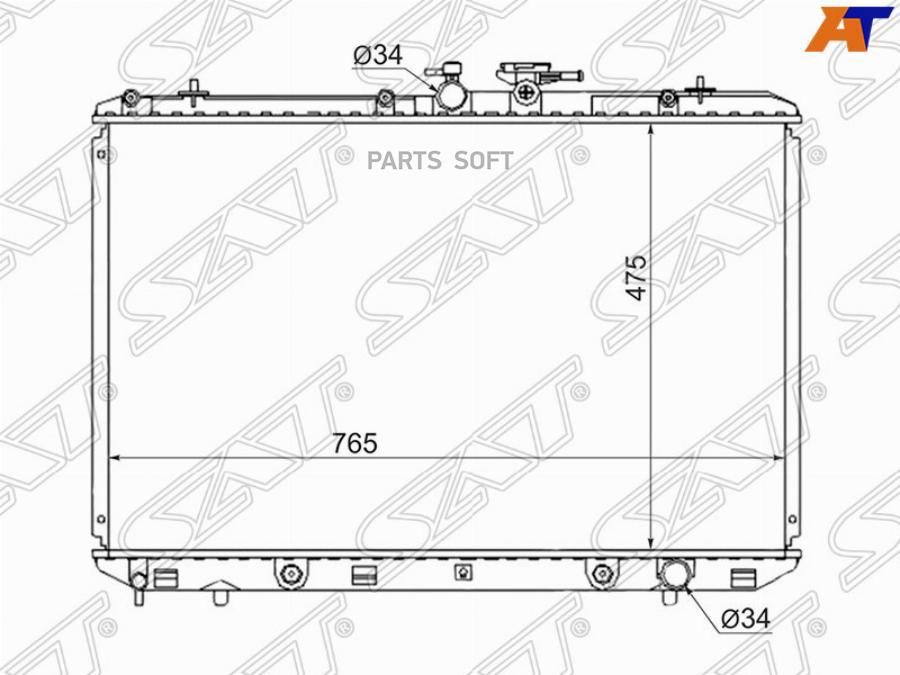 

SAT TY0003-GSU40 Радиатор TOYOTA HIGHLANDER/KLUGER 2GR 07- TY0003-GSU40 1шт