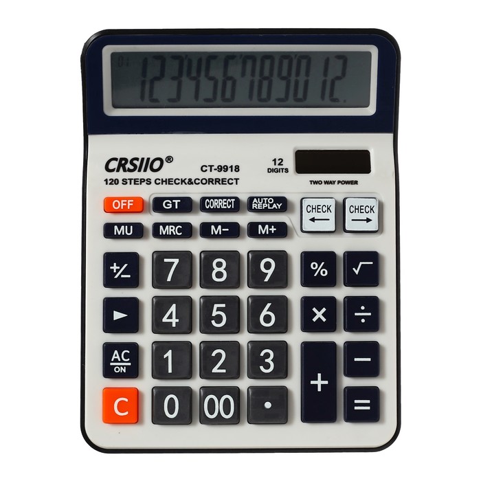 

Калькулятор настольный CRSIIO CT-99IS, 9670057, 12-разрядный, двойное питание