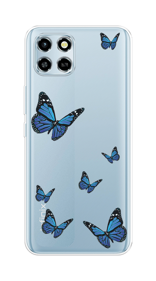 

Чехол на Infinix Smart 6 HD "Blue butterflies", Синий;черный, 3101650-1