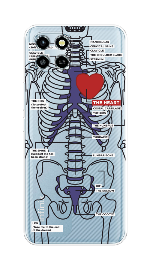 

Чехол на Infinix Smart 6 HD "Скелет человека", Прозрачный;синий;красный, 3101650-1