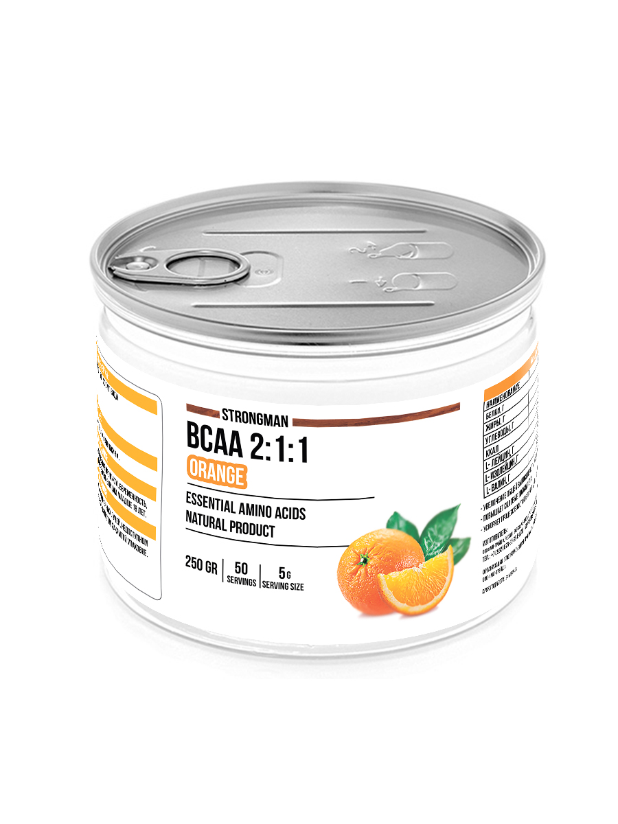 Аминокислоты Strongman BCAA Апельсин 250г