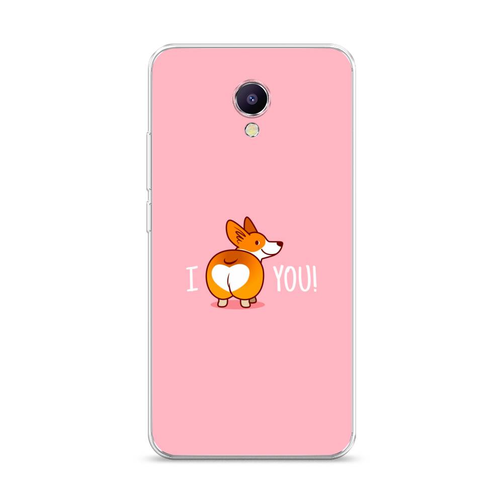 

Чехол на Meizu M5 Note "Корги I love you", Розовый;коричневый;белый, 71650-1
