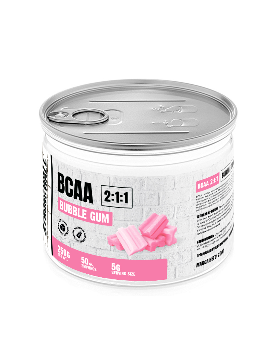 Аминокислоты Strong Wall BCAA Бабл-гам 250г