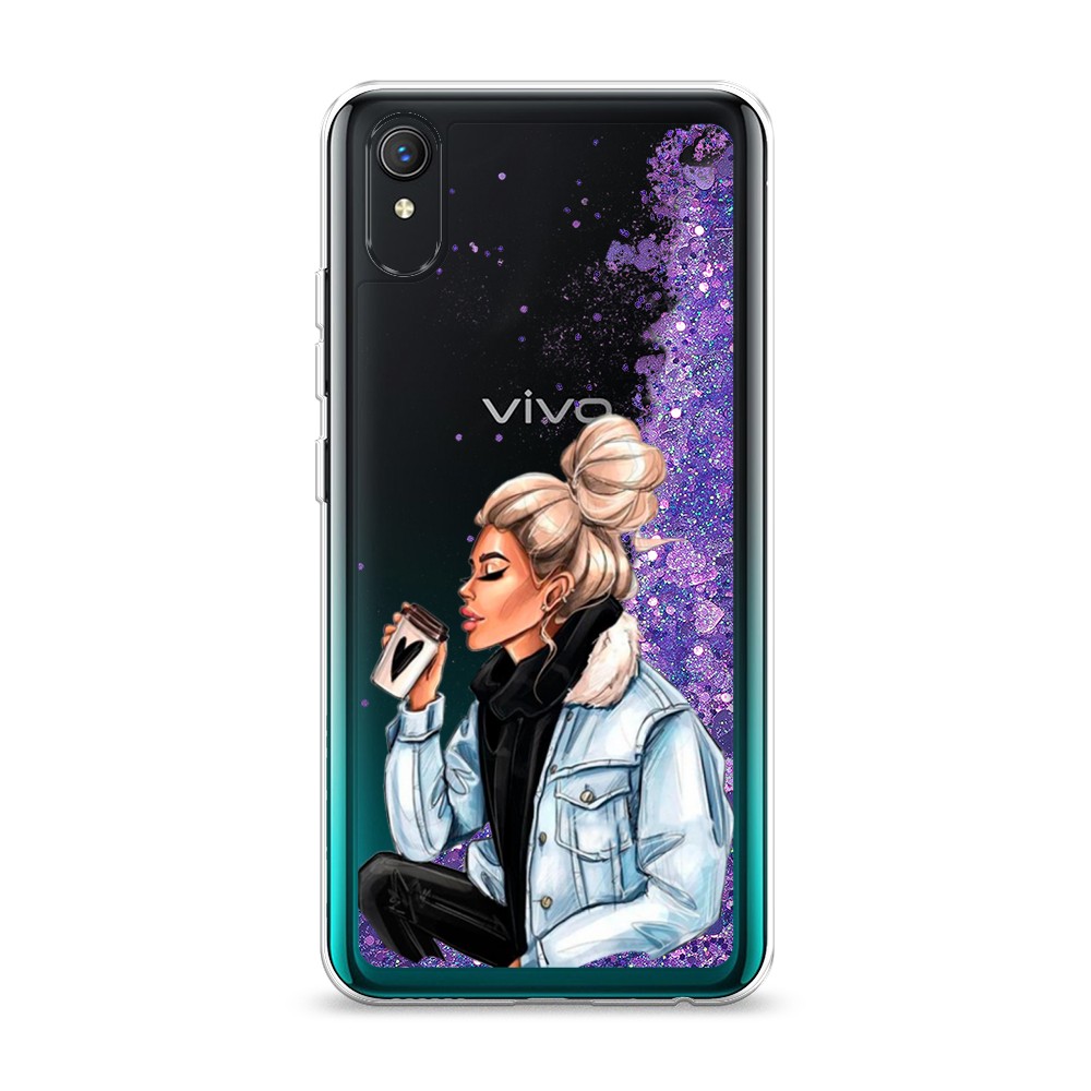 

Жидкий чехол с блестками "Cute girl" на Vivo Y1s, 263292-1