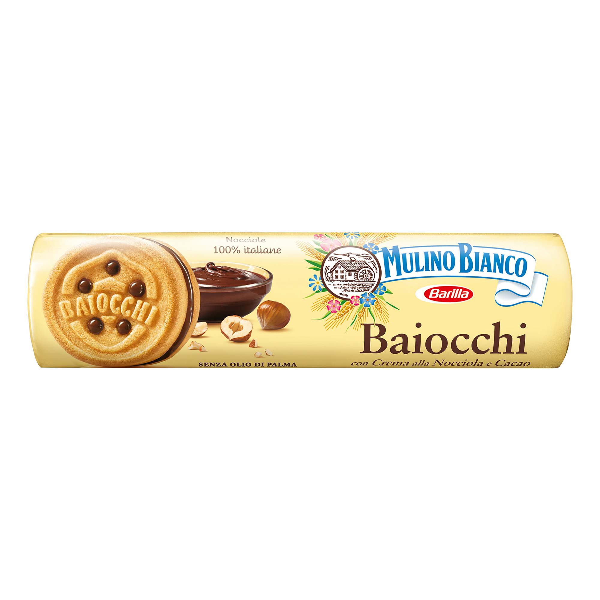 Печенье Mulino Bianco Baiocchi сахарное с шоколадно-ореховым кремом 168 г