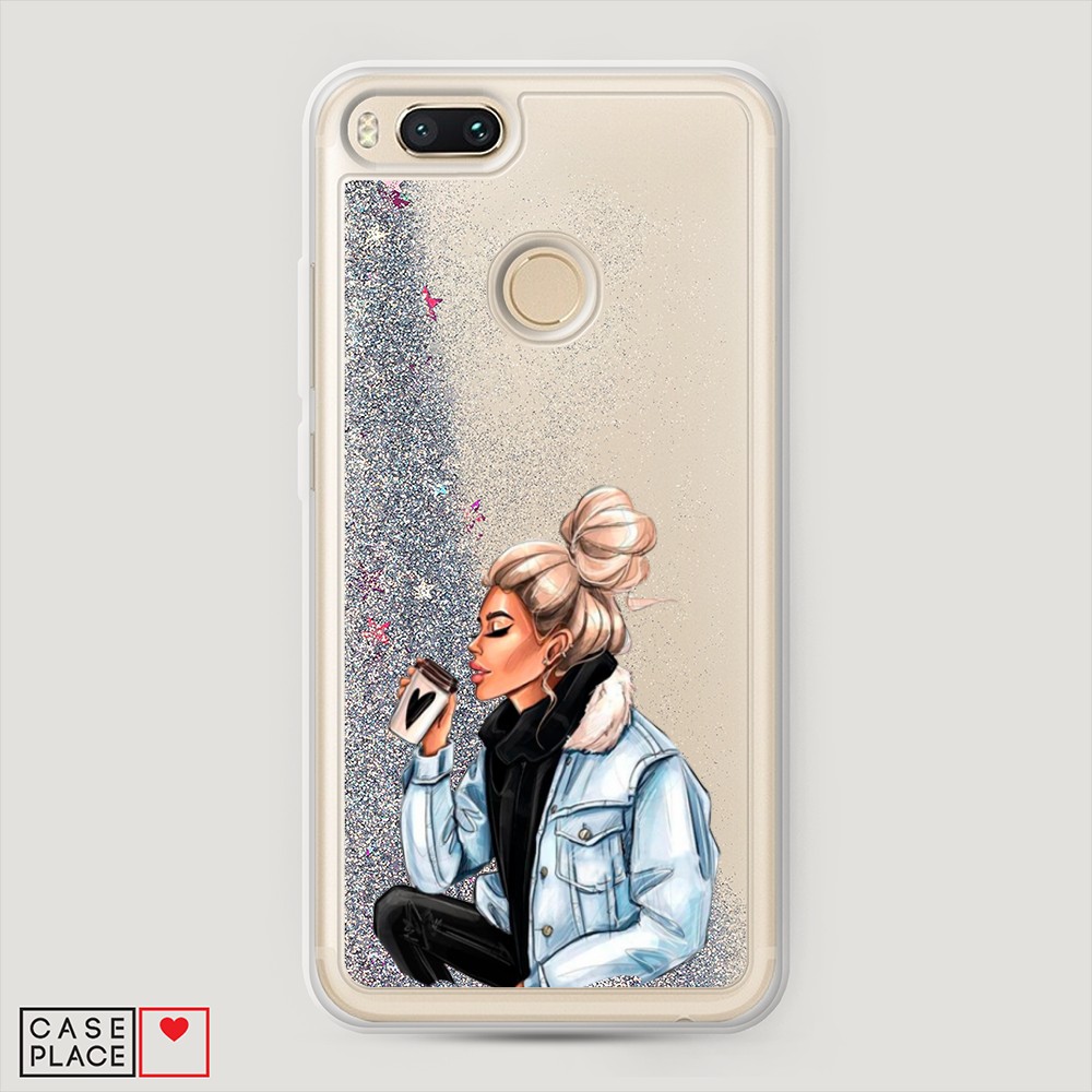 

Жидкий чехол с блестками "Cute girl" на Xiaomi Mi A1