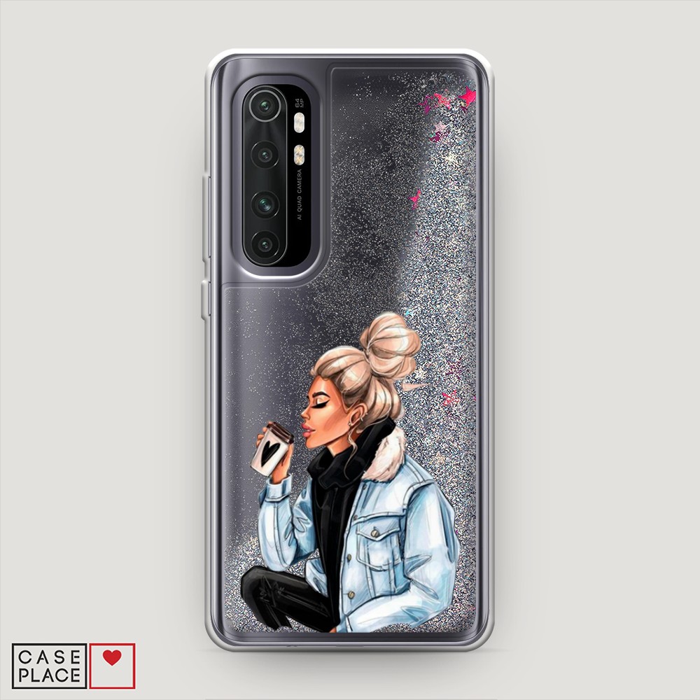 

Жидкий чехол с блестками "Cute girl" на Xiaomi Mi Note 10 lite, 38491-1