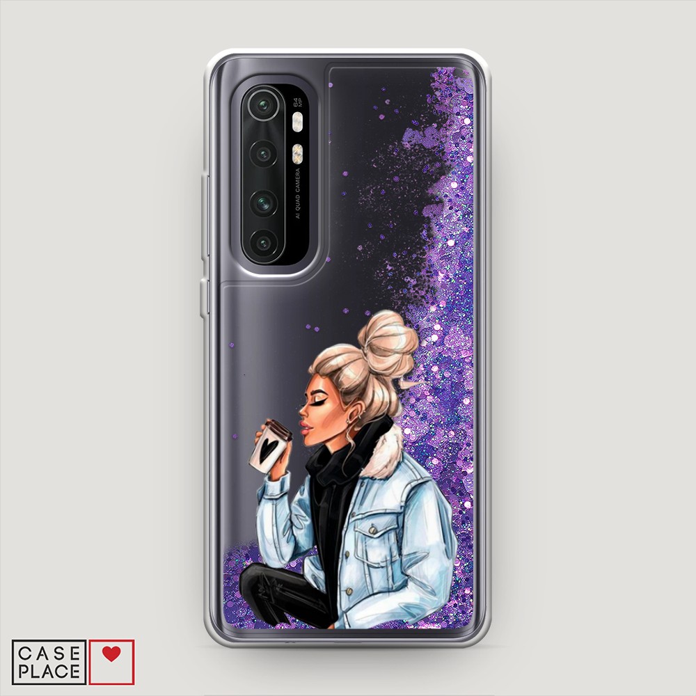 

Жидкий чехол с блестками "Cute girl" на Xiaomi Mi Note 10 lite, 38492-1