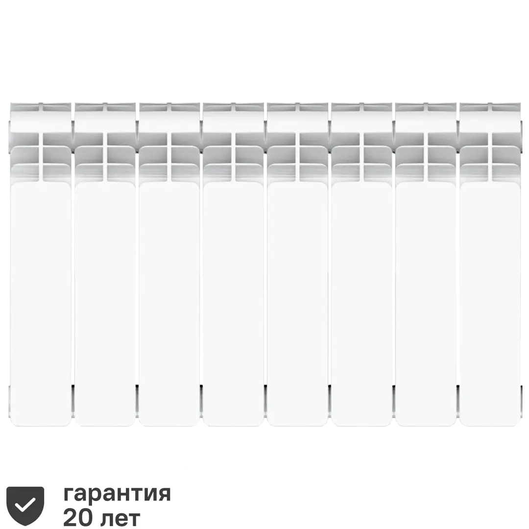 фото Радиатор equation 350/90 алюминий 8 секций боковое подключение цвет белый