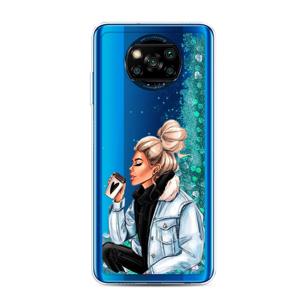 

Жидкий чехол с блестками "Cute girl" на Xiaomi Poco X3 NFC, 39295-1
