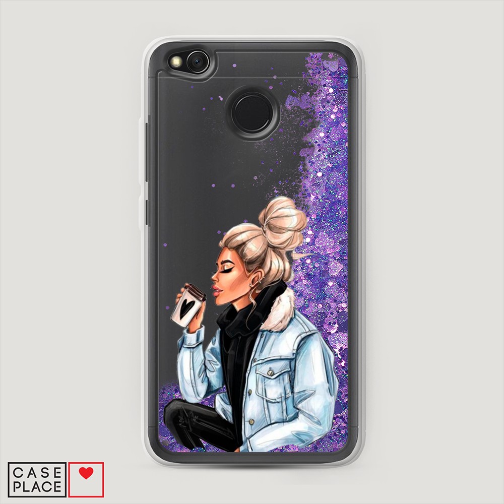 

Жидкий чехол с блестками "Cute girl" на Xiaomi Redmi 4X, 31492-1