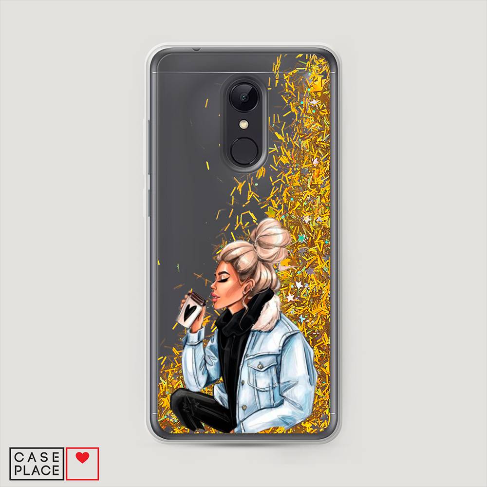 

Жидкий чехол с блестками "Cute girl" на Xiaomi Redmi 5, 33090-1