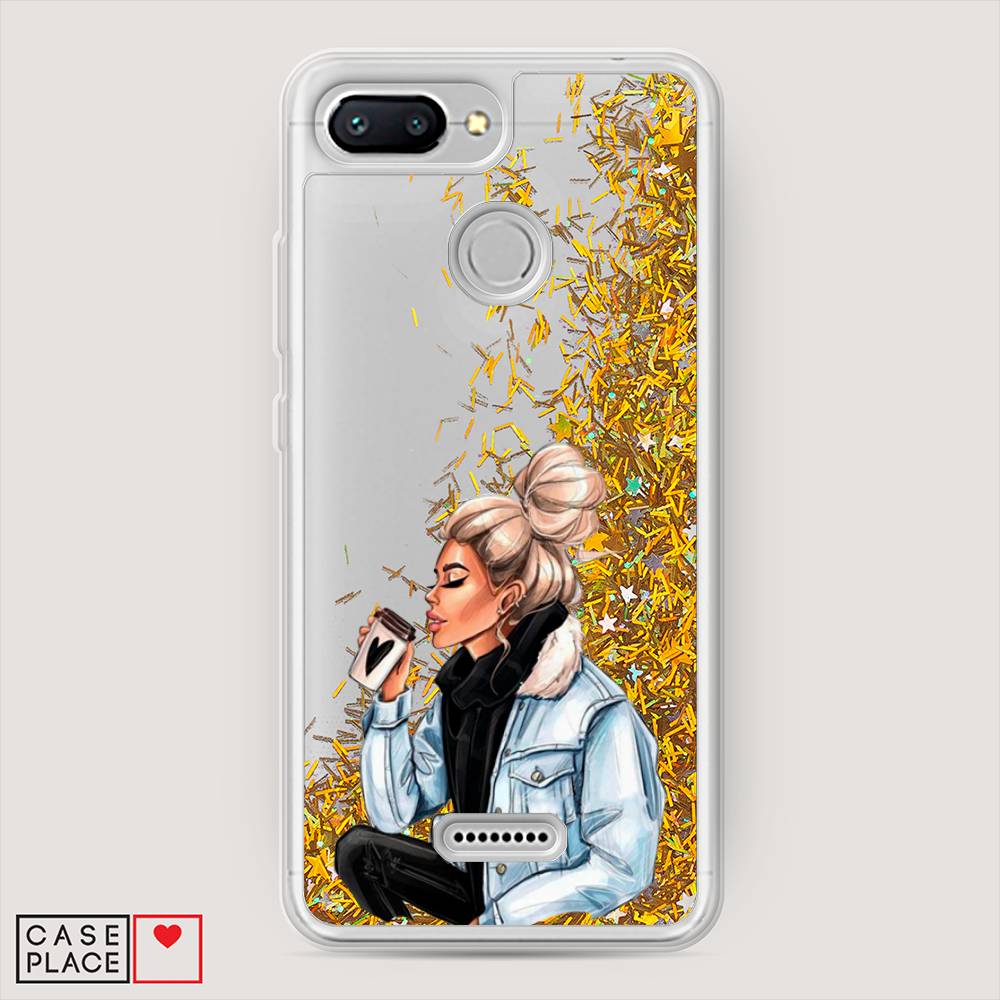 

Жидкий чехол с блестками "Cute girl" на Xiaomi Redmi 6, 33890-1