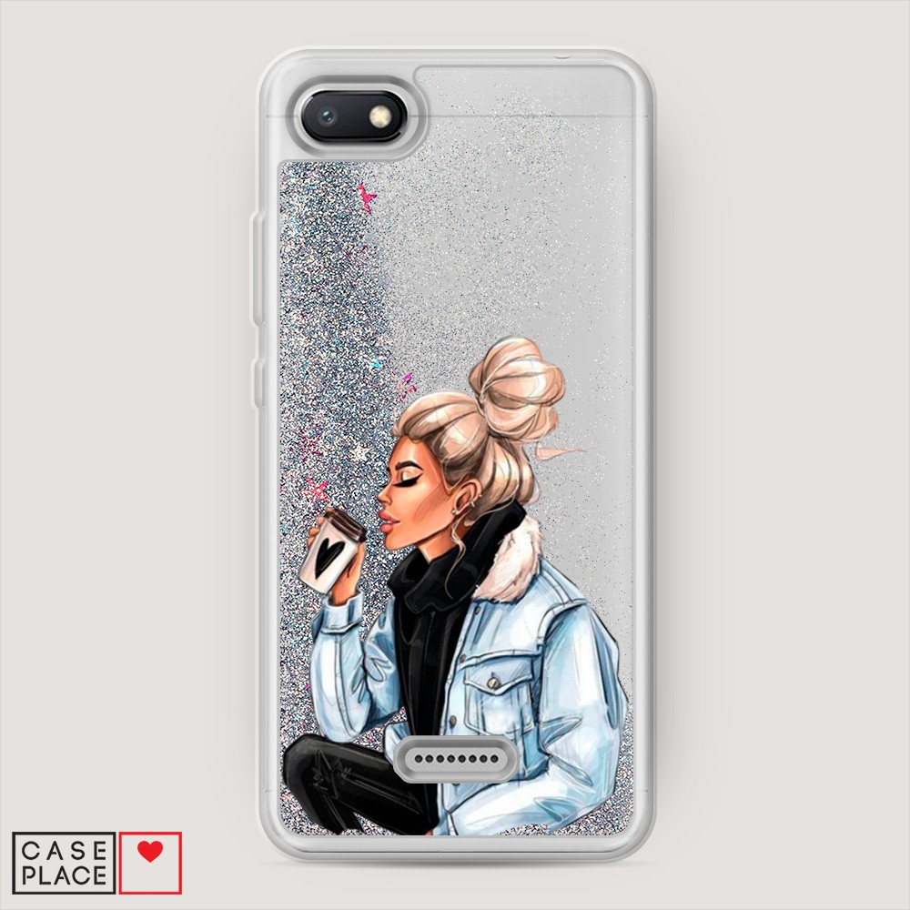 

Жидкий чехол с блестками "Cute girl" на Xiaomi Redmi 6A, 34191-1
