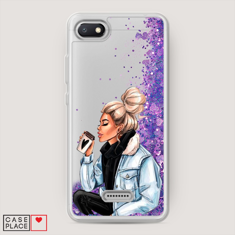 

Жидкий чехол с блестками "Cute girl" на Xiaomi Redmi 6A, 34192-1