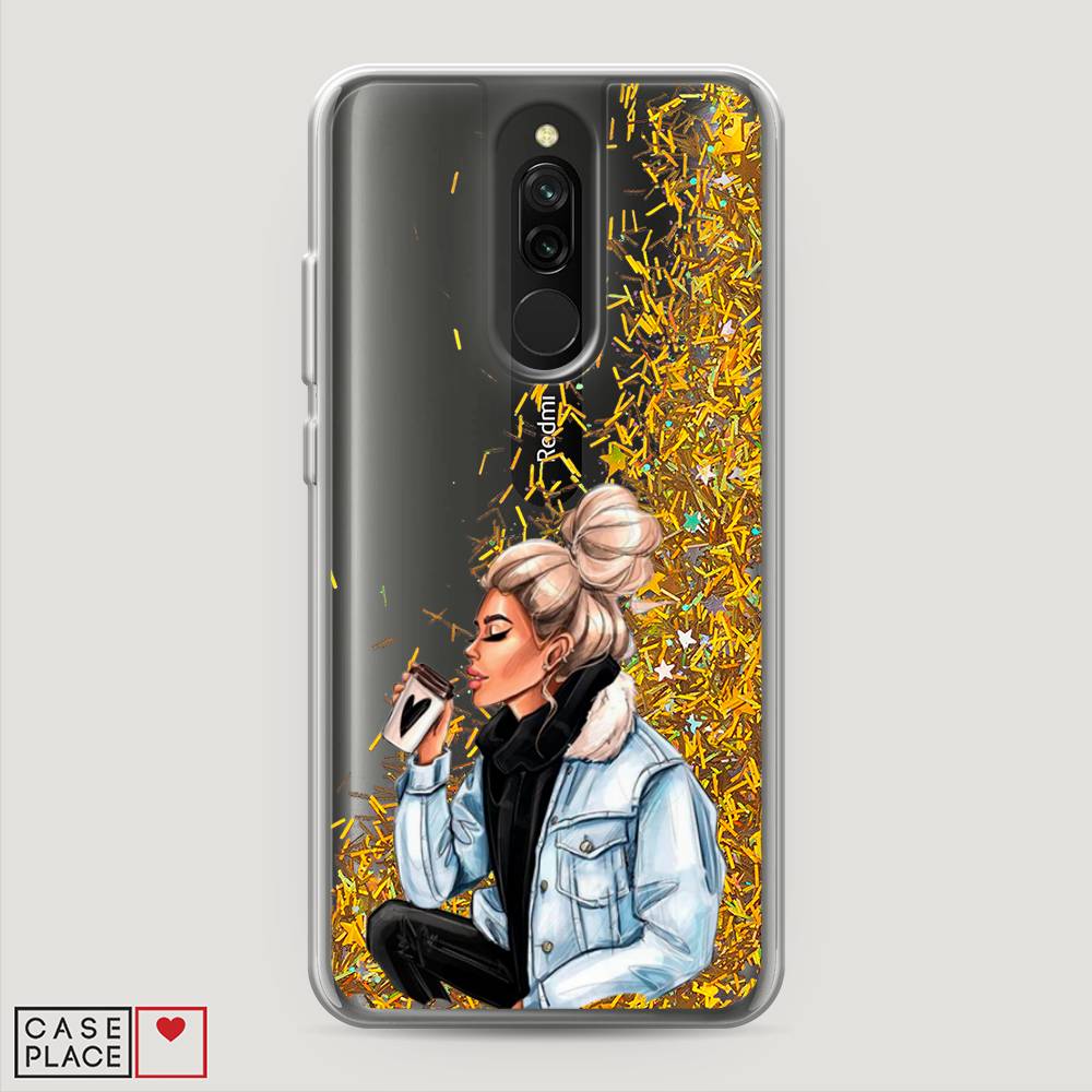 

Жидкий чехол с блестками "Cute girl" на Xiaomi Redmi 8, 37190-1