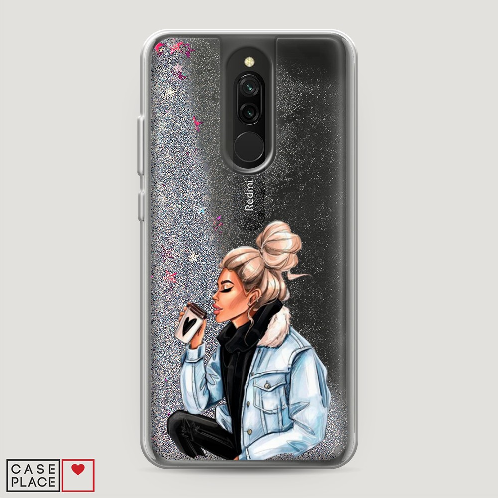 

Жидкий чехол с блестками "Cute girl" на Xiaomi Redmi 8, 37191-1