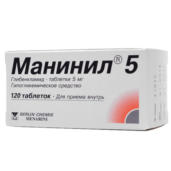 фото Манинил 5 таблетки 5 мг 120 шт. berlin-chemie/a. menarini