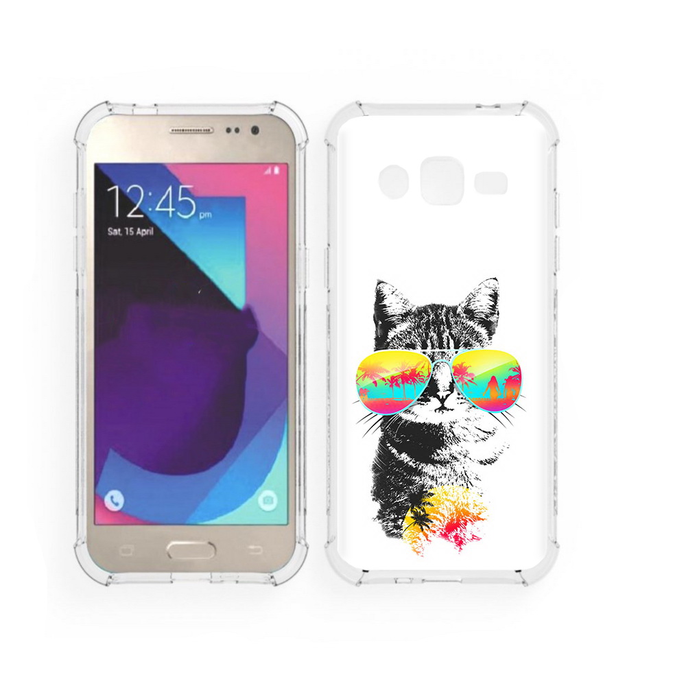 

Чехол MyPads Tocco для Samsung Galaxy J2 крутой кот (PT226924.572.425), Прозрачный, Tocco