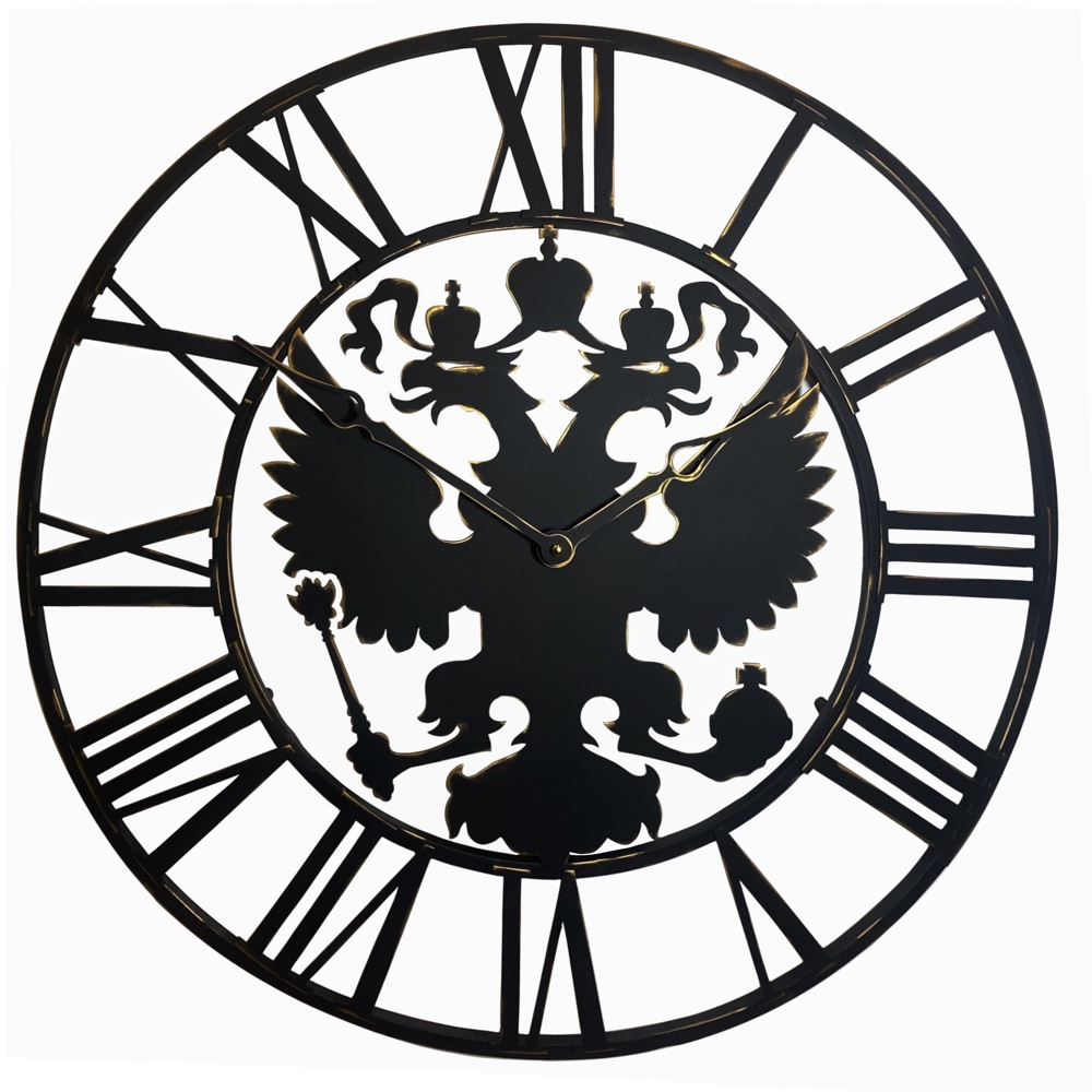 фото Настенные часы из металла с-040 герб россии castita