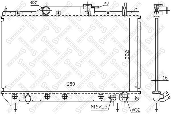

10-25113-Sx радиатор Системы Охлаждения Toyota Avensis 2.0i 16v 98-00 Stellox арт. 1025113