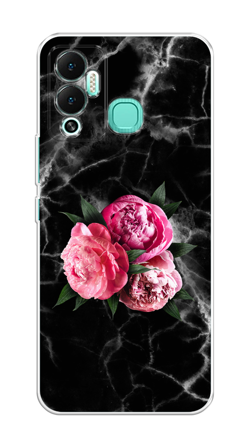 

Чехол на Infinix Hot 12 Play "Букет на черном мраморе", Черный;серый;розовый;зеленый;белый, 3101750-1