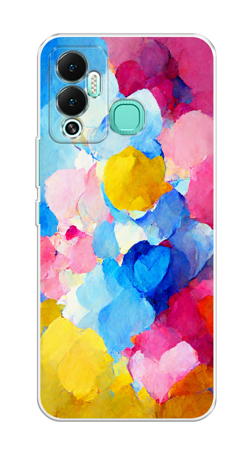 

Чехол на Infinix Hot 12 Play "Яркие пятна", Синий;голубой;желтый;розовый, 3101750-1