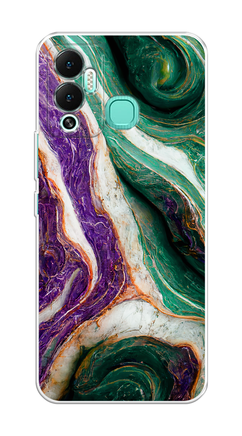 

Чехол на Infinix Hot 12 Play "Фиолетово-зеленый мрамор", Зеленый;фиолетовый, 3101750-1