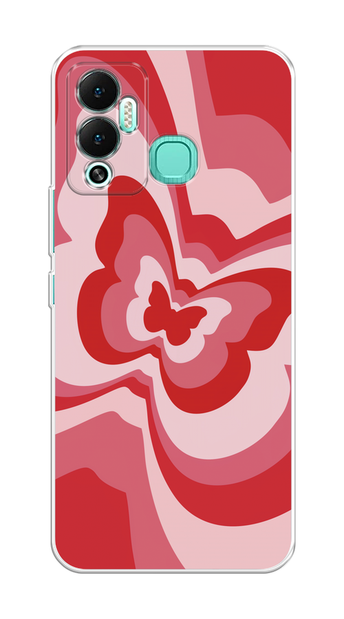 

Чехол на Infinix Hot 12 Play "Бабочка в стиле хиппи", Красный;розовый, 3101750-1