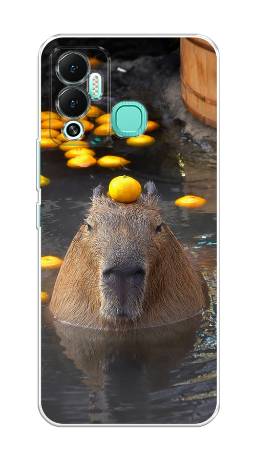 

Чехол на Infinix Hot 12 Play "Капибара отдыхает", Коричневый;оранжевый;серый, 3101750-1