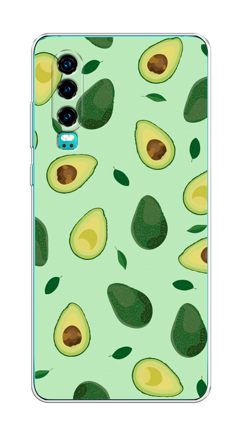 

Чехол на Huawei P30 "Blue avocado", Коричневый;зеленый, 68550-1