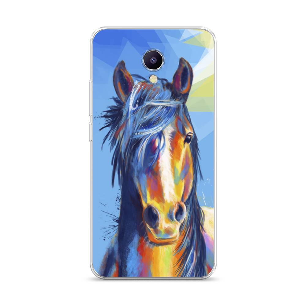 

Чехол на Meizu M5 Note "Лошадь арт 3", Голубой;желтый;синий, 71650-1