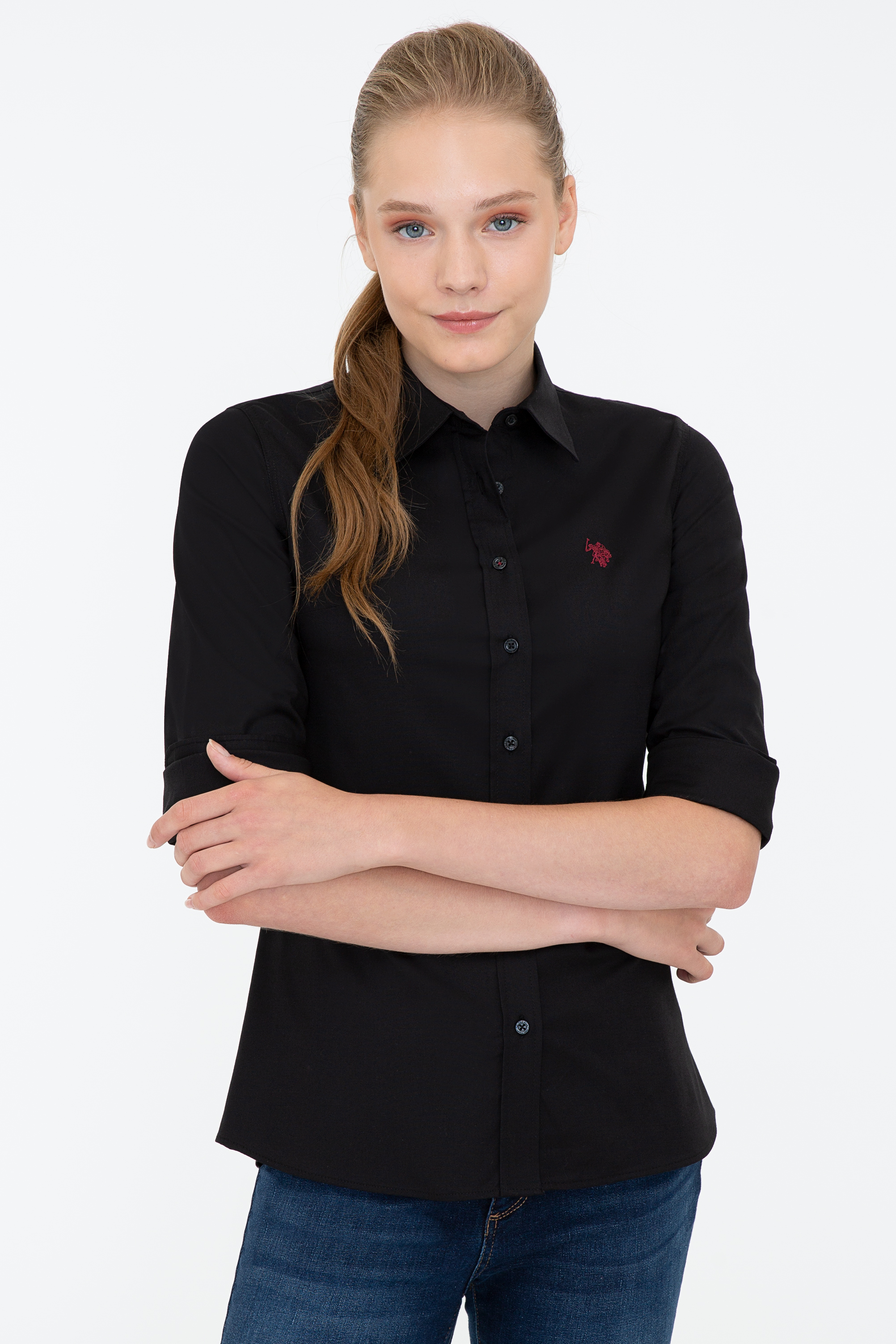 

Рубашка женская U.S. POLO Assn. G082SZ0040CRISTA021K черная 36, G082SZ0040CRISTA021K