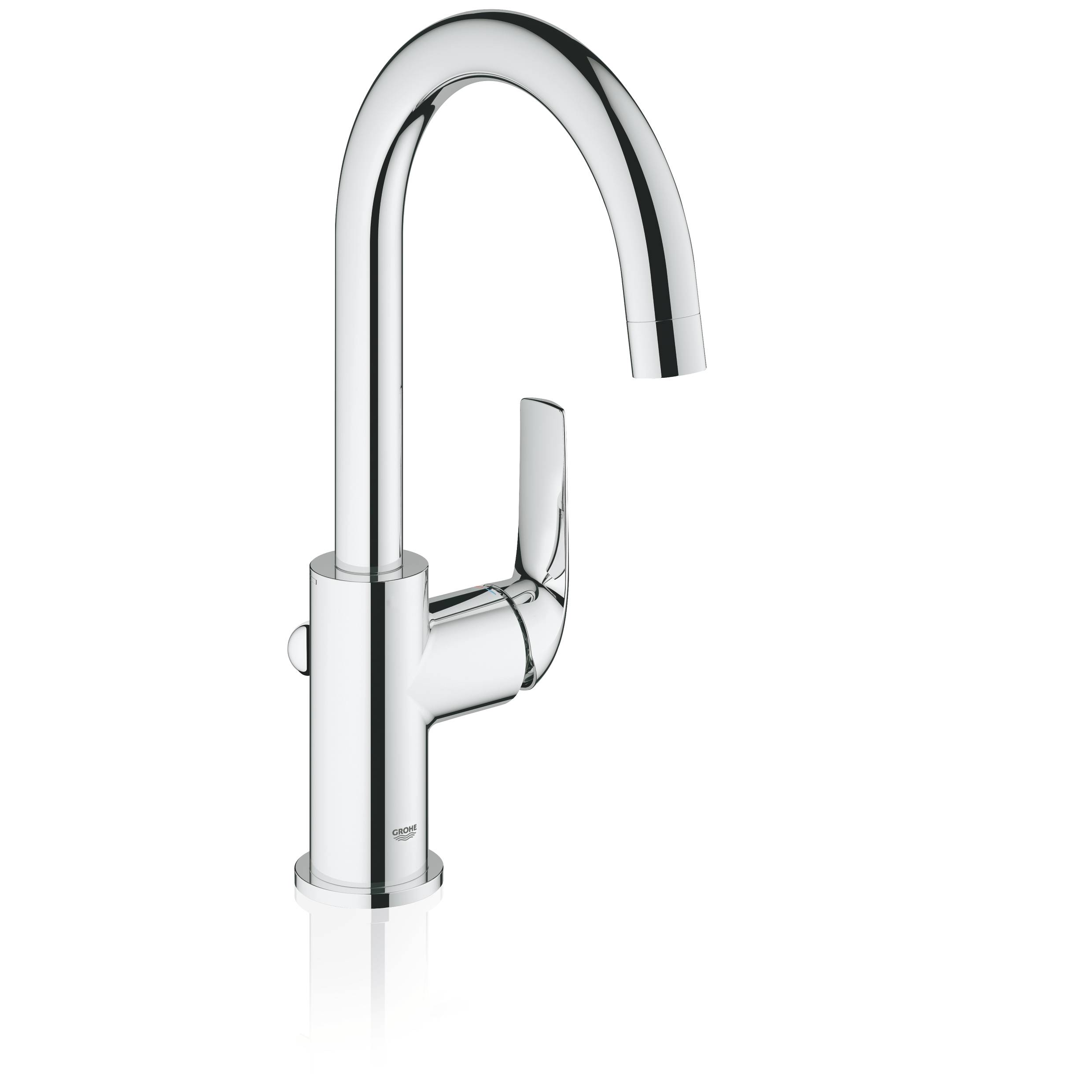 

Смеситель для раковины GROHE BauCurve со сливным гарнитуром, L-Size, хром (23090000)