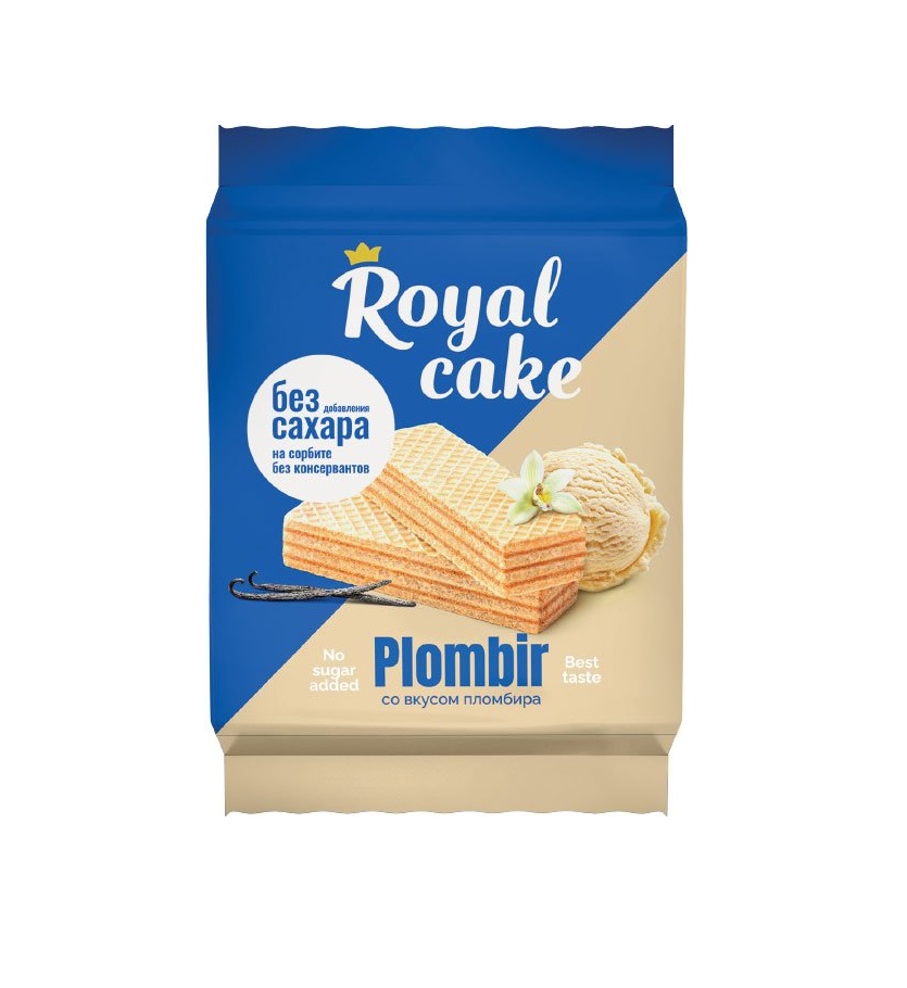 Вафли Royal сake на сорбите, со вкусом пломбира, 120 г