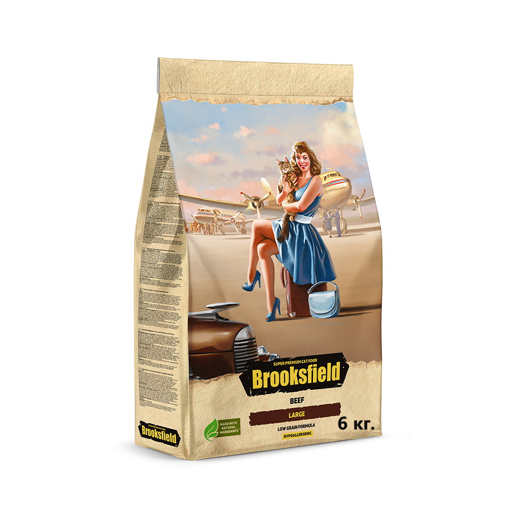 

Сухой корм для кошек BROOKSFIELD, для крупных пород, говядина с рисом, 6 кг, Корм для кошек, для взрослых кошек крупных пород, для кошек крупных пород, крупные породы.