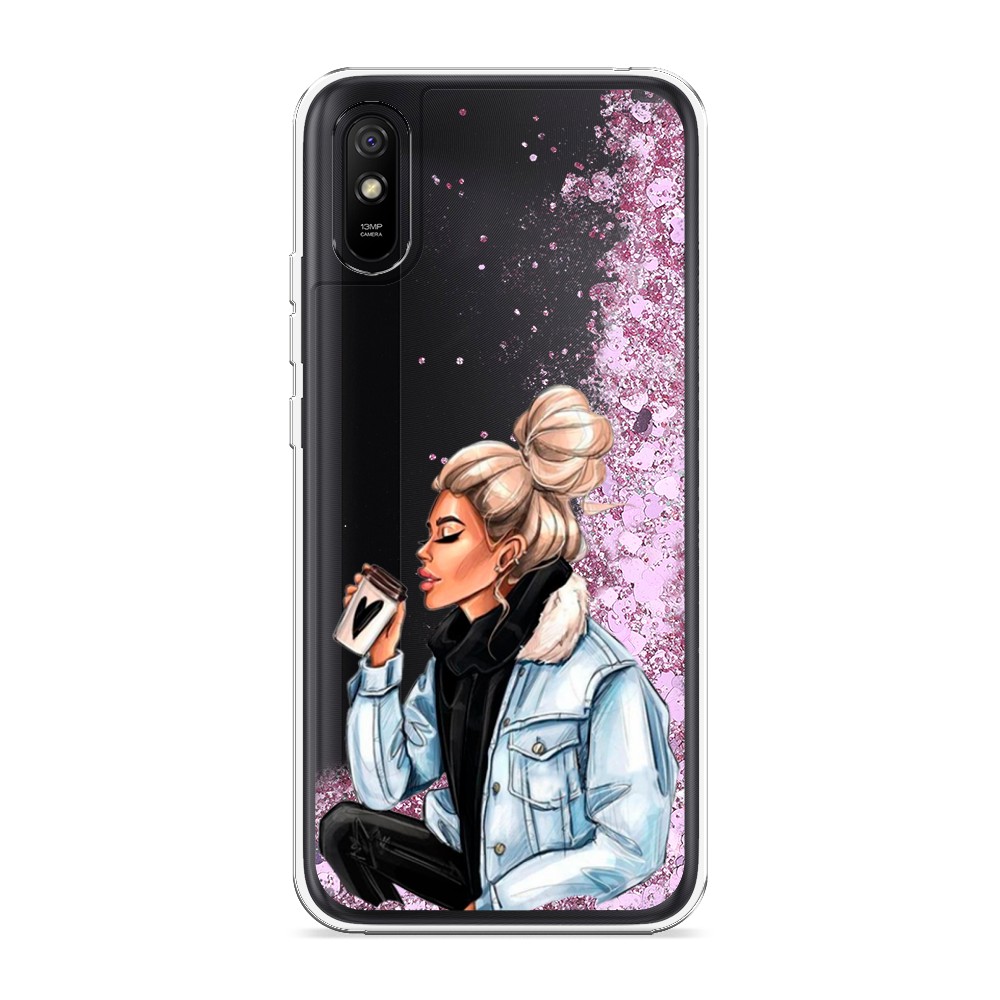 

Жидкий чехол с блестками "Cute girl" на Xiaomi Redmi 9A, 38994-1