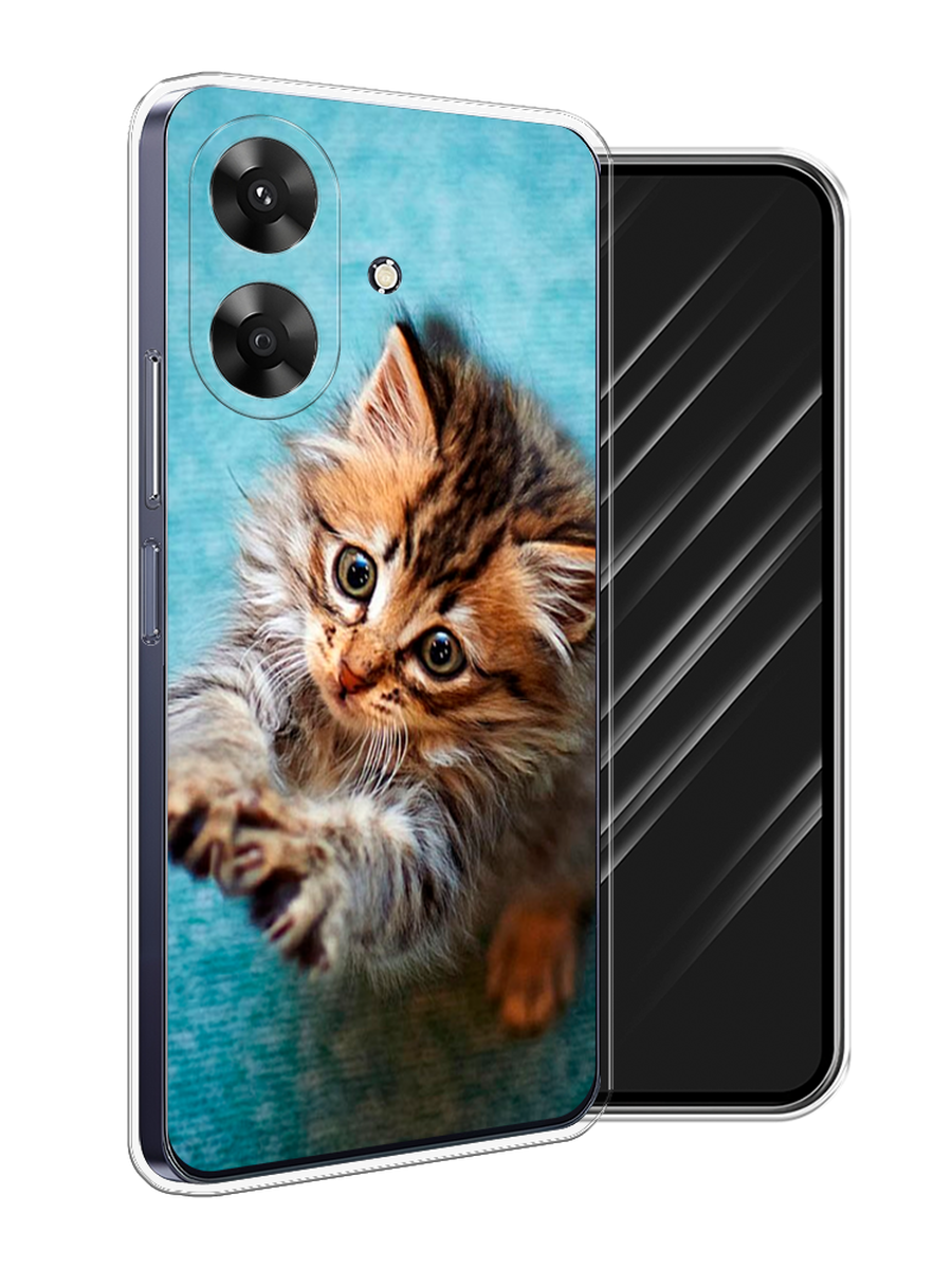 

Чехол Awog на Realme Note 60 "Котенок просит есть", Бирюзовый;коричневый;белый, 2518550-1