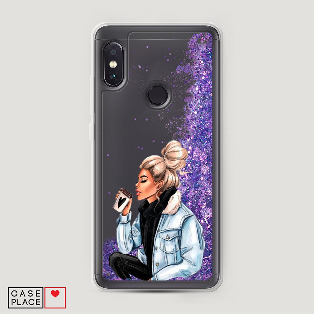 

Жидкий чехол с блестками "Cute girl" на Xiaomi Redmi Note 5, 32792-1