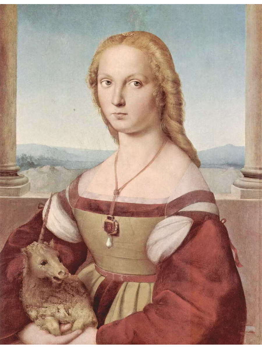 

Постер DRABS A3 Рафаэль Санти Портрет молодой женщины с единорогом