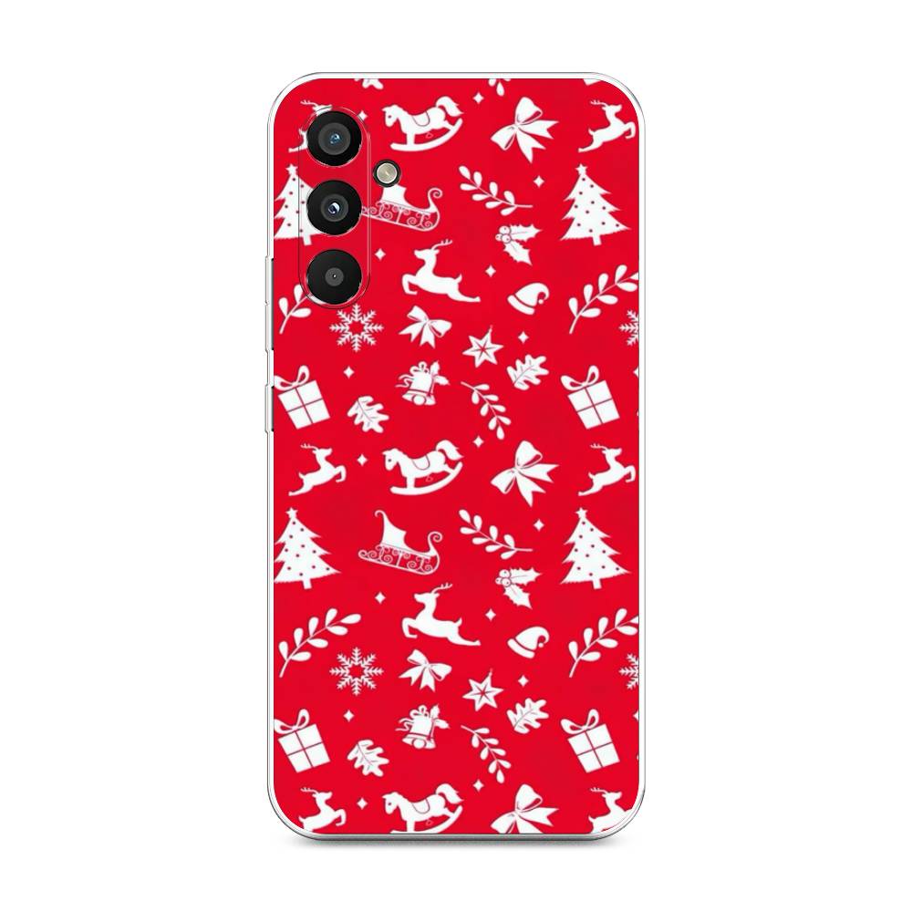 

Чехол на Samsung Galaxy A34 5G Красный новогодний фон, Красный;белый, 2107850-5