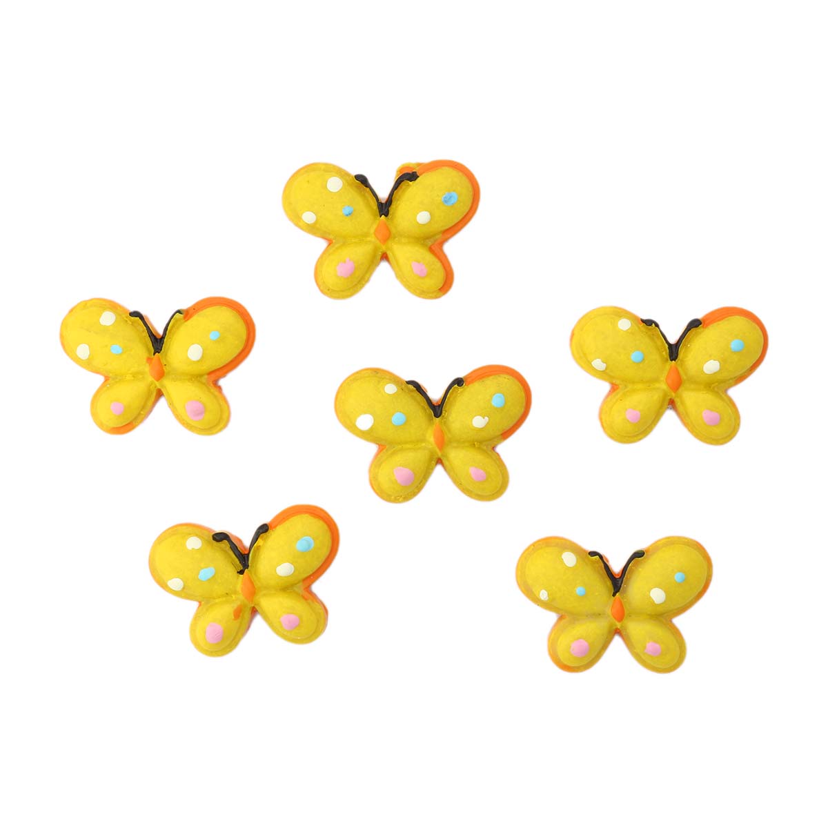 LR15-4605 Объемные фигурки 'Бабочка' (полимер), желто-оранжевая, 2,5*2 см, упак./6 шт., 'А