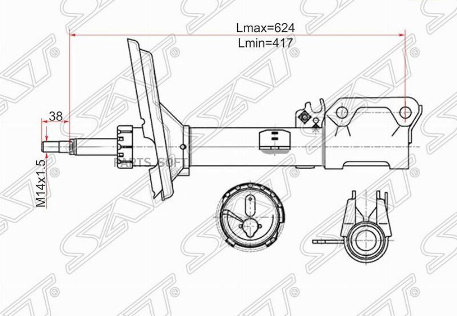 

SAT ST-48530-49275 Стойка задняя 2WD TOYOTA HARRIER 03-/KLUGER 01- RH 1шт