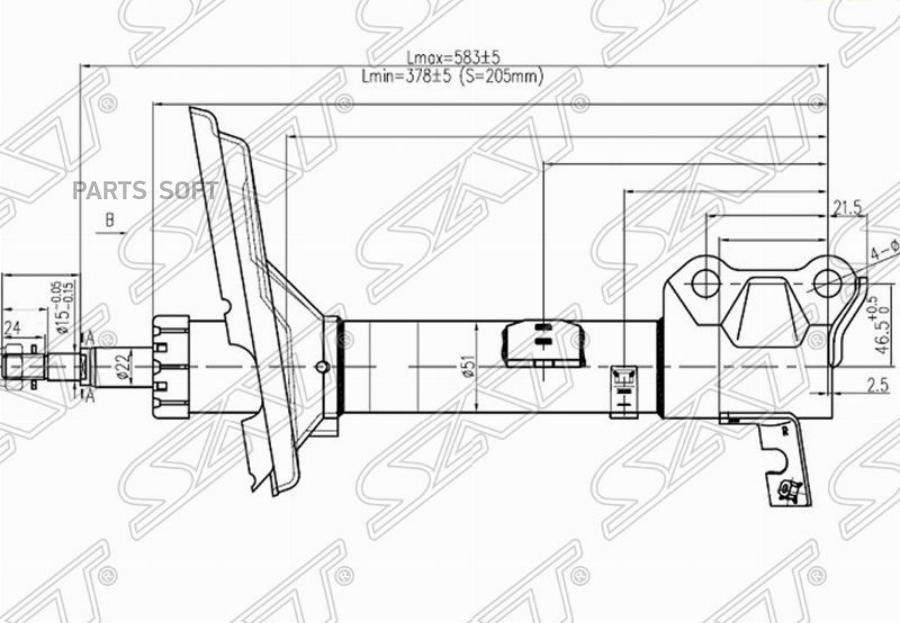 

SAT Стойка задняя TOYOTA HARRIER/LEXUS RX300/330/350/KLUGER/HIGHLANDER 03- 4WD RH