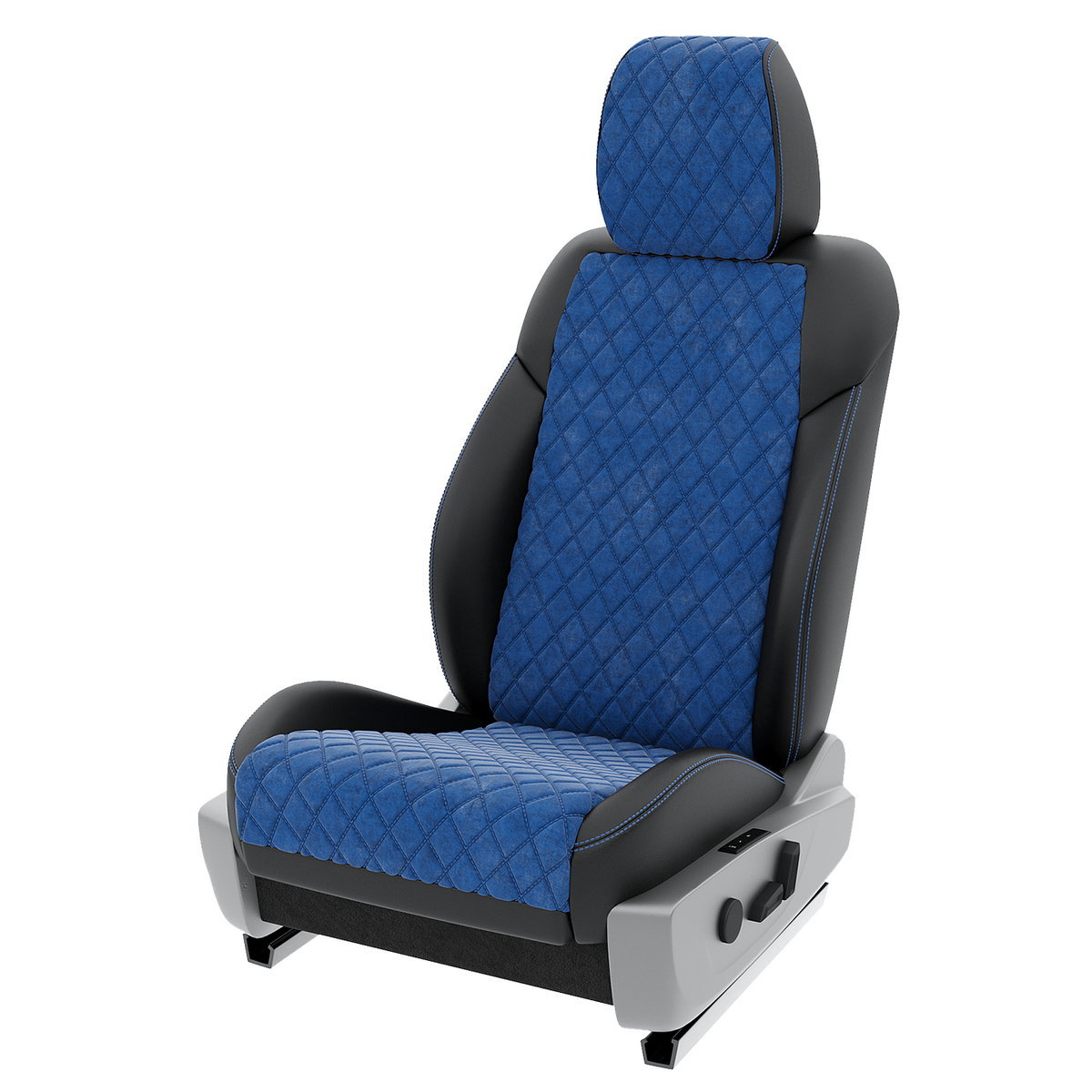 

Чехлы на сиденья Automobiler для Nissan Terrano D10 3 A-A-1396F2S347 Алькантара ромб, Синий;черный, A-A-1396