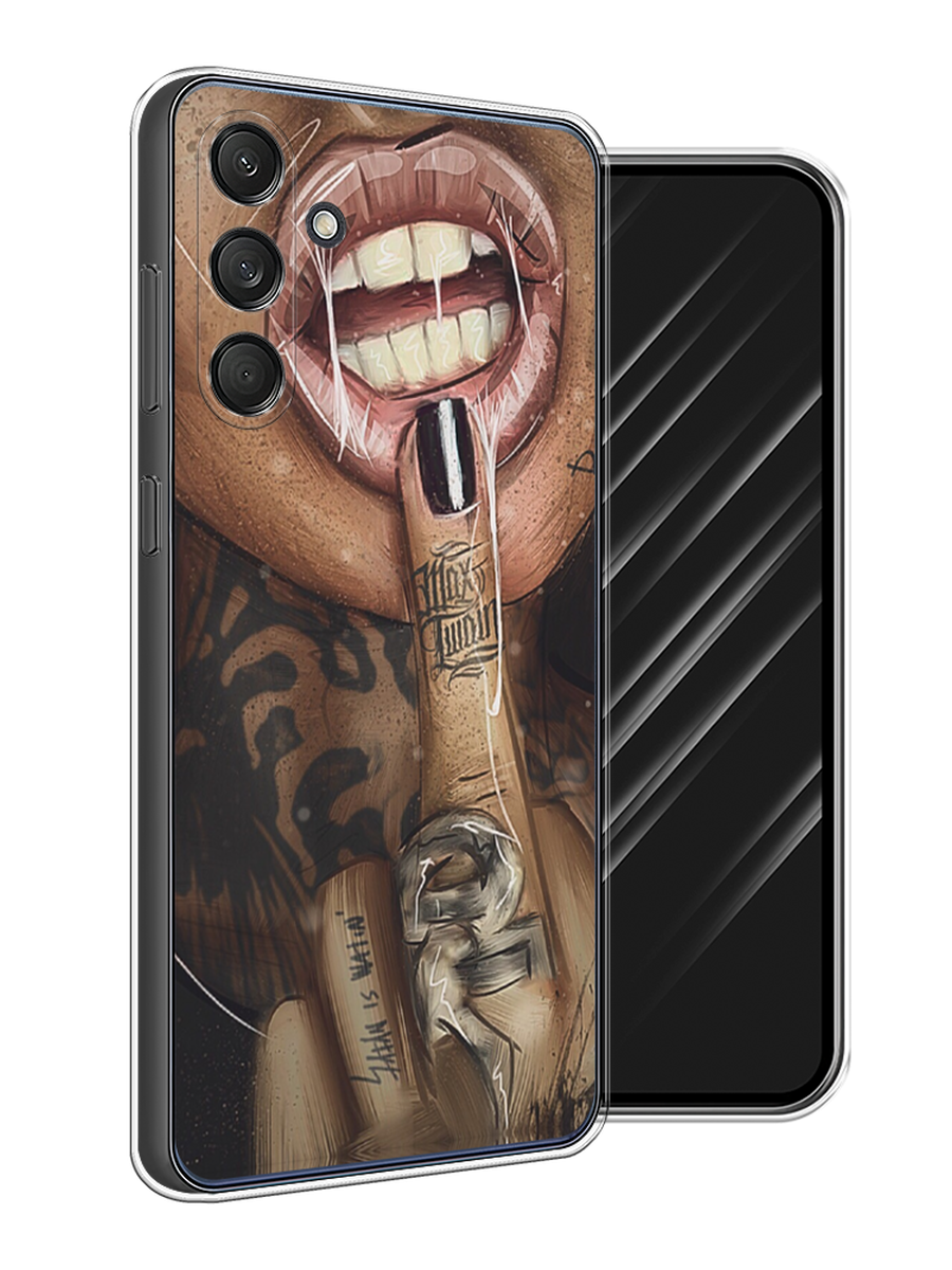 

Чехол Awog на Samsung Galaxy M55 "Девушка с татуировками", Бежевый;розовый;черный, 2109650-1