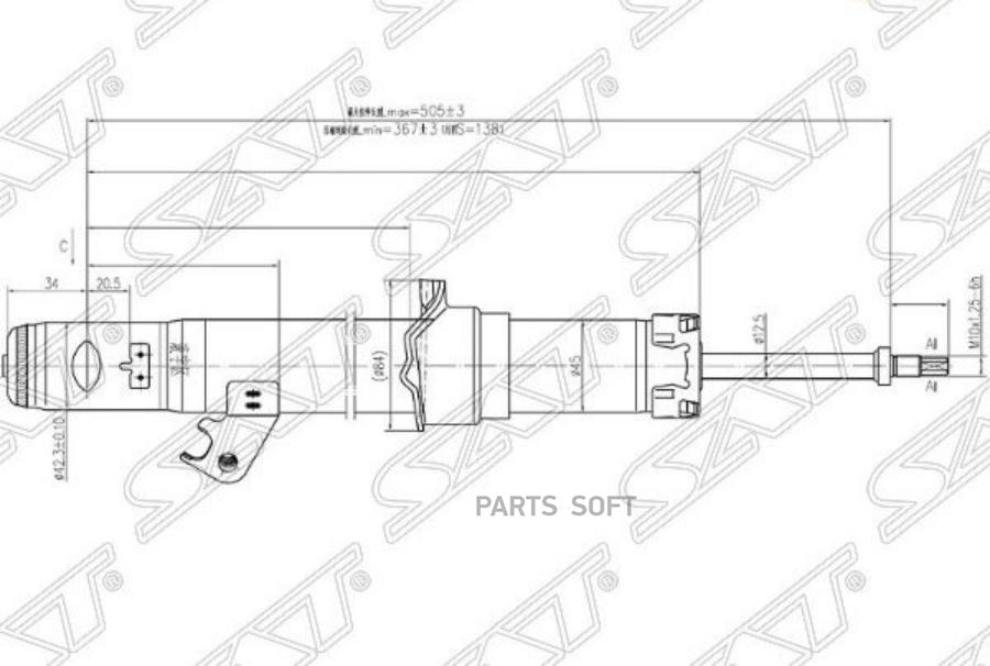 

SAT Стойка передняя MAZDA 6/ATENZA 02- LH